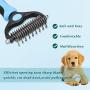 Umoonfine Dog Brush for Shedding, 2 Sided Pet Grooming Tool Undercoat Rake for Dogs & Cats, Large Extra Wide Pet Grooming Brush for Removing Shedding and Tangling, Without Pulling
