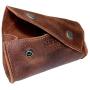 Hide & Drink, Durable Extra Large Leather Dog Poop Bag Dispenser, Fits Extra Bag Rolls, Treats or Keys, Dog Walker Essentials, Brass Metal Clip, Handmade :: Bourbon Brown