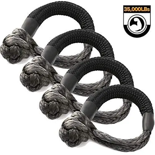 Kohree Synthetic Soft Shackle,7/16 Inch X 20 Inch (35,000lbs Breaking Strength) UHMWPE Soft Shackle Recovery Rope with Protective Sleeve for Sailing 4X4 Truck Jeep Recovery Climbing Towing (4 Pack) Kohree Synthetic Soft Shackle,7/16 Inch X 20 Inch (35,000lbs Breaking Strength) UHMWPE Soft Shackle Recovery Rope with Protective Sleeve for Sailing 4X4 Truck Jeep Recovery Climbing Towing (4 Pack)