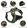 No Pull Harness for Large Dogs Medium Dogs - Adjustable Easy Control Dog Harness with Handle - Durable Reflective Vest Harness for Dog Walking Hiking Heavy Duty Tactical Military (S, Camouflage Green)