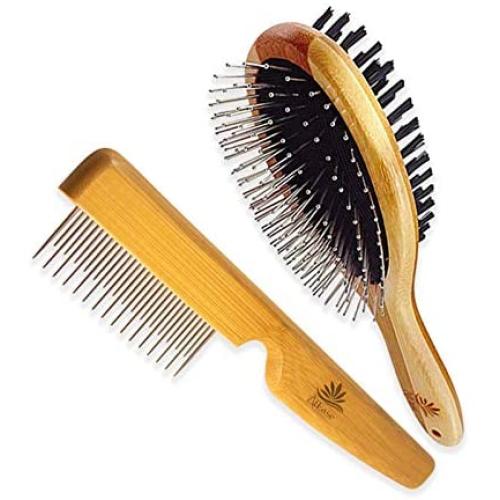 ATEASE Dog Gift Set-New Puppy Pet Kit-Starter Brush and Comb Professional Double Sided, Detangling, Dematting All Natural Grooming for Long and Short haired Dogs Cats Puppies Kittens