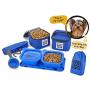 Dog Travel Food Set For Small Dogs (Blue) - 7pk Including Collapsible Bowls, Carriers, Scooper, Place Mat, Bag