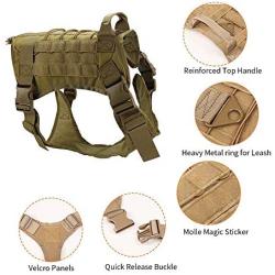 TOTTPED Tactical Dog Vest- for Various Training Service Dogs- with Traction Handle and Metal Buckle Belt Clip- Adjustable Chest Strap Hunting Vest