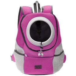 Mogoko Comfortable Dog Cat Carrier Backpack, Puppy Pet Front Pack with Breathable Head Out Design and Padded Shoulder for Hiking Outdoor Travel