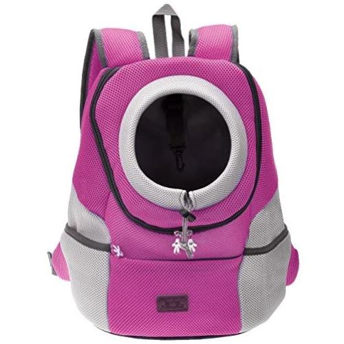 Mogoko Comfortable Dog Cat Carrier Backpack, Puppy Pet Front Pack with Breathable Head Out Design and Padded Shoulder for Hiking Outdoor Travel