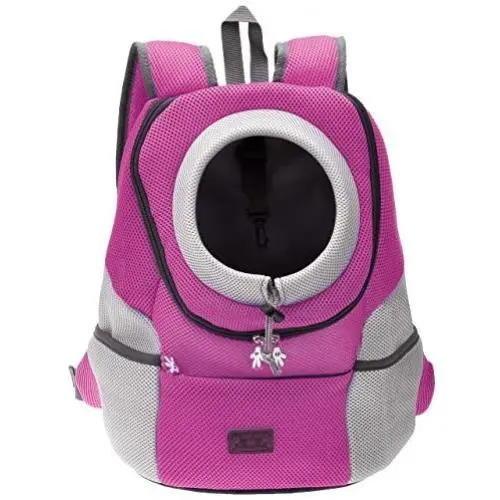 Mogoko Comfortable Dog Cat Carrier Backpack, Puppy Pet Front Pack with Breathable Head Out Design and Padded Shoulder for Hiking Outdoor Travel Mogoko Comfortable Dog Cat Carrier Backpack, Puppy Pet Front Pack with Breathable Head Out Design and Padded Shoulder for Hiking Outdoor Travel