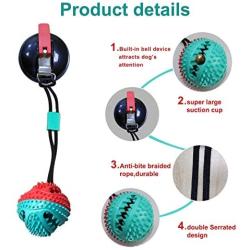 Upgrade Suction Cup Dog Chewing Toy, Dog Chew Toys for Aggressive Chewers, Dog Rope Ball Toys with Suction Cup for Puppies Large Dogs, Teeth Cleaning Interactive Pet Tug Toy for Boredom