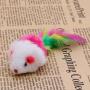 avbxcuecc 10Pcs/Set Novelty Pet Kitten Cat Furry Mouse Shaped Toy Feather Tail Fetch Toy Gift