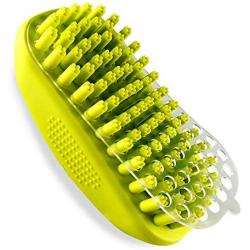 Pet Bath and Massage Brush, Great Silicone Shampoo Brush for Long & Short Hair Medium Large Pets Dogs Cats Bath Deshedding and Massaging Anti-Skid Rubber