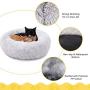 PEOPLE&PETS Calming Dog Bed, Long Plush Cat Bed, Anti-Anxiety Sleeping Donut Cuddler, Warming Pet Bed, with Anti-Slip & Waterproof Bottom
