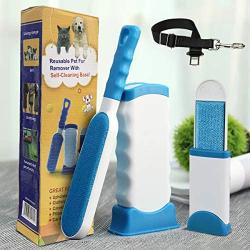 Pet Hair Remover Brush -lint Remover for pet Hair -pet hair remover for furniture -Animal Hair Removal Tool-Double-Sided Lint Brush with Self-Cleaning Base -Removes Dog Cat Fur from Clothing Furniture