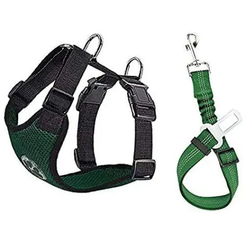 Lukovee Dog Safety Vest Harness with Seatbelt, Dog Car Harness Seat Belt Adjustable Pet Harnesses Double Breathable Mesh Fabric with Car Vehicle Connector Strap for Dog Lukovee Dog Safety Vest Harness with Seatbelt, Dog Car Harness Seat Belt Adjustable Pet Harnesses Double Breathable Mesh Fabric with Car Vehicle Connector Strap for Dog