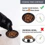 Aebor Slow Feeder Pet Bowl with Water Bowl for Dogs Cats and Pets,No-Spill Non-Skid Silicone Mat，Black