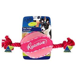 ALL FOR PAWS Reactive Rope Football, Pink Dog Toy