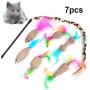 ocijf179 Pet Toy 7Pcs Kitten Corrugated Paper Mouse Cat Stick Feather Funny Interactive Pet Toys - 7pcs