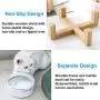 Jerock Ceramic Cat Dog Bowls Raised Food and Water Dish with Anti-Slip Wooden Stand Elevated Round Pet Feeding Bowl Dishwasher Safe & Easy to Clean Jerock Ceramic Cat Dog Bowls Raised Food and Water Dish with Anti-Slip Wooden Stand Elevated Round Pet Feeding Bowl Dishwasher Safe & Easy to Clean