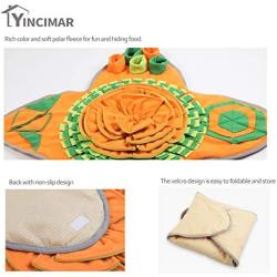 Yincimar Pet Snuffle Mat Dog Feeding Mat Small Large Dog Foraging Skills Training Mat Machine Washable Pet Activity Play Mat (Orange)