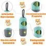 GABraden Dog Poop Pickup Holder with LED Flashlight and 2Rolls Leak-Proof Dog Poop Waste Bags and Leash Clip for Lead Leash (2-Blue)