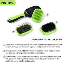 Hcpet Dog & Cat Brush Pet Grooming - Self Cleaning Slicker Brush, Pet Brush for Shedding and Deshedding Tool – Your Dog or Cat Will Love Being Brushed with The Grooming Brush – Gently Removes Loose Undercoat (Green-Comb)