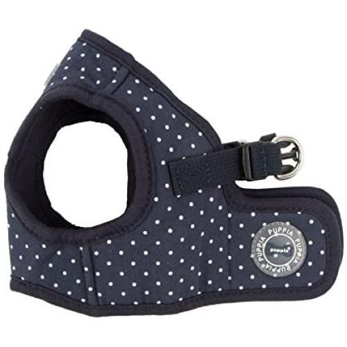 Puppia PARA-HB1529-NY-L Navy Dotty Harness II B Pet-Vest-Harnesses