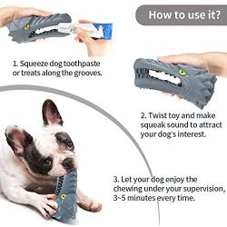 Dog Chew Toys for Aggressive Chewers Large Breed, Rubber Dog Toothbrush & Squeaky Chew Toys,Reduces Plaque & Tartar Teeth Cleaning Pet Toys, Tough Tear-Resistant Dog Toys