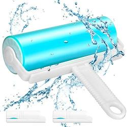 Pet Hair Remover & Lint Roller, Remove Dog, Cat Hair, and Fuzz from Furniture, Carpets, Bedding, Clothing, and More. (1L+2s) (Blue)