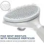 Amareisbe Self Cleaning Slicker Brush, Dog & Cat Brush with Massage Particles, Grooming Shedding Tool for Short and Long Hair - Gently Removes Loose Undercoat, Mats and Tangled Hair
