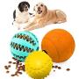 3 Pcs Dog Chew Toys Puppy Teething Chew Ball Toys , IQ Puzzle Interactive Food Dispensing Dog Toys, Natural Rubber Tooth Cleaning Toys Pet Supplies for Small Medium Dogs