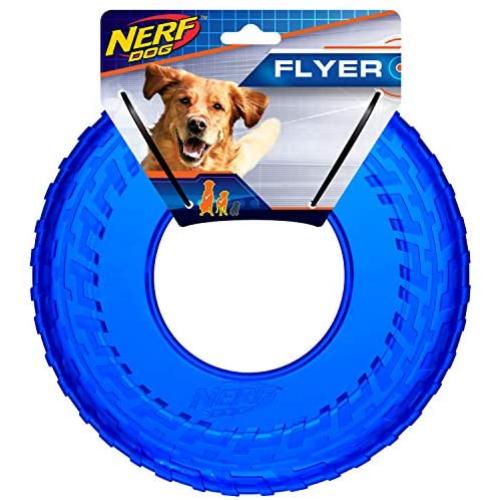 Nerf Dog 10in Translucent TPR Tire Flyer - Blue