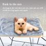 RUN HELIX Cat Window Perch with Plush mat, Cat Hammock for Indoor Large Cats, Cat Beds with 4 Sturdy Suction Cups, cat Shelves Providing All-Around 360° Sunbathe Hold 30lb-50lb (Beige Premium Set)