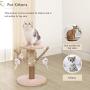 Famgizmo Cat Tree | Sisal Scratching Post | 35cm Stable Cat Tower | Dangling Toys | for Playing Relax & Sleep | Cat Furniture | Climbing Tower | Kitten Activity Centre | Beige