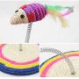Pet Supplies Colorful Pet Cat Playing Toys Sisal Spring Seat Cat Scratch Board with Mouse, Board Diameter: 19cm Pet Toys