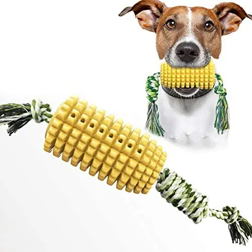 CHZHENG Corn Shape Molar Toys, Bite Resistant Dog Chew Toothbrush Pet Toothbrush Toy with Rope for Small/Medium/Large Dogs CHZHENG Corn Shape Molar Toys, Bite Resistant Dog Chew Toothbrush Pet Toothbrush Toy with Rope for Small/Medium/Large Dogs