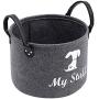 Morezi Round Felt Dog Toy Basket, Dog Toy Box, Basket Chest Organizer with Handles - Perfect for organizing pet Toys, Blankets, leashes and Food Morezi Round Felt Dog Toy Basket, Dog Toy Box, Basket Chest Organizer with Handles - Perfect for organizing pet Toys, Blankets, leashes and Food
