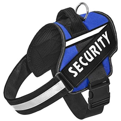 Orinci Reflective Dog Harness，Easy On and Off Pet Vest Harness Breathable Adjustable Pet Vest with Handle for Outdoor Walking-No More Pulling or Tugging（Blue，S
