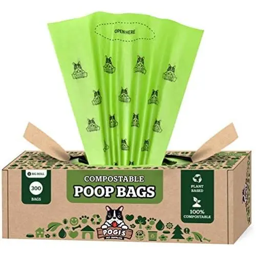 Pogi’s Compostable Poop Bags - 300 Bags - Grab & Go Dog Poop Bags - Leak-Proof, Extra-Large, Plant-Based, ASTM D6400 Certified Home Compostable Waste Bags for Dogs Pogi’s Compostable Poop Bags - 300 Bags - Grab & Go Dog Poop Bags - Leak-Proof, Extra-Large, Plant-Based, ASTM D6400 Certified Home Compostable Waste Bags for Dogs