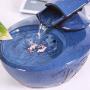 THMY Cat Water Fountain Ultra-Quiet Automatic Circulation Pet Drinking Fountain for Cats & Small Dogs Indoor Outdoor Use 1.0L (Color : Blue)