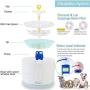 YUNDING Cat Water Fountain Mute Prevent Dry Burning 2L Water Level Window with Led Light Automatic Flower Pet Fountain Dog Water Dispenser for Cats(Color:White)