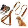 CHBORLESS Dog Leashes and Harness Set Durable Thickened Alloy Buckle Adjustable Dog Harness Polyester Dog Leash for Medium Large Dogs