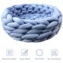 Lucky Monet Cotton Knitted Pet Bed Basket Warm Soft Woven Cat Nest Cozy Cuddler for Dogs & Cats