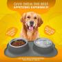 Large Dog Bowls & Mat Set - 2 Large Capacity, Removable Stainless Steel Bowl Set in a Stylish No Mess, No Spill, Non Skid, Silicone Mat. Food & Water Bowls for Medium to Large Dogs - 54oz / 108oz
