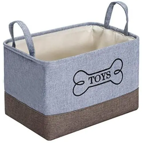 Morezi Durable Canvas Dog Toy bin Storage with Handle, Puppy Toy Basket, Doggie Toy bin - Idea for Carry Small Dog Puppy Toys, Blankets, Diaper, leashes and Dog Stuff Morezi Durable Canvas Dog Toy bin Storage with Handle, Puppy Toy Basket, Doggie Toy bin - Idea for Carry Small Dog Puppy Toys, Blankets, Diaper, leashes and Dog Stuff
