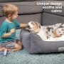[New] PetFusion Calming Cuddler Dog Bed | Small, Medium | Promotes Natural Burrowing | Solid CertiPUR-US Memory Foam | Anti-Anxiety, Ultra-Cozy Loose Blanket | 1 Year Warranty
