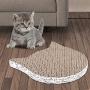 laamei Corrugated Cat Scratcher, Durable Cat Scratching Pad Kitty Shape Reversible Cat Couch Scratcher for Furniture Protector, Gift for Cat Lover