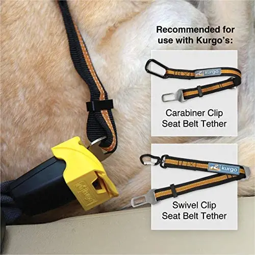 Kurgo Direct to Seatbelt Tether for Dogs, Car Seat Belt for Pets