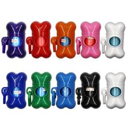 M-Aimee 10 Pack Bone Shaped Pet Waste Disposal Dog Poop Bags Dispenser, Random in Color