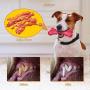 Peteast Dog Toys, Durable Dog Chew Toys for Aggressive Chewers Bacon Flavored Tough Natural Rubber & Teeth Cleaning Chewing Bones for Large/Medium/Small Dogs
