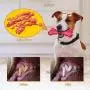 Peteast Dog Toys, Durable Dog Chew Toys for Aggressive Chewers Bacon Flavored Tough Natural Rubber & Teeth Cleaning Chewing Bones for Large/Medium/Small Dogs