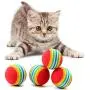 1/5/10 pcs Rainbow Ball Cat Toy Colorful Ball Interactive Pet Kitten Scratch Natural Foam Eva Ball Training Pet Supplies Product