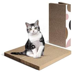 ComSaf Foldable Cat Scratcher Cardboard Refill, Expandable Corrugated Scratch Pad, Scratching Lounge Bed, Cat Training Toy for Cats Kitten, Furniture Protection, Revisible